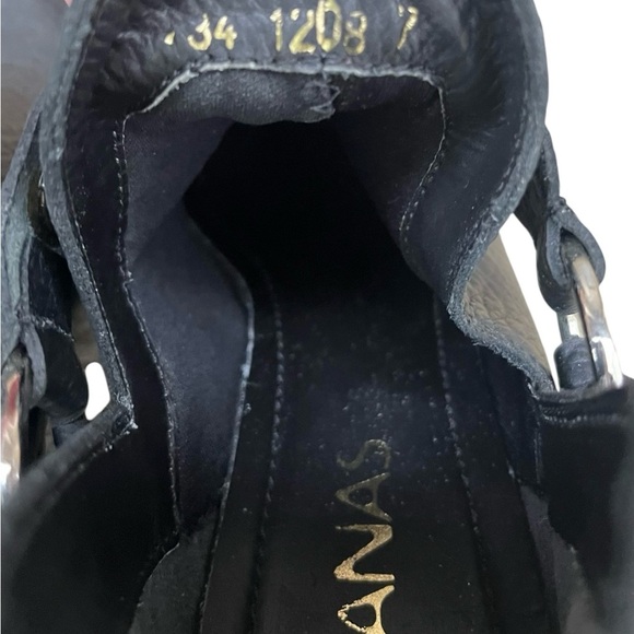 Kaanas Morelia Harness Grommet Open-Ankle Bootie Boot Black Leather Size 6.5 - Picture 9 of 10